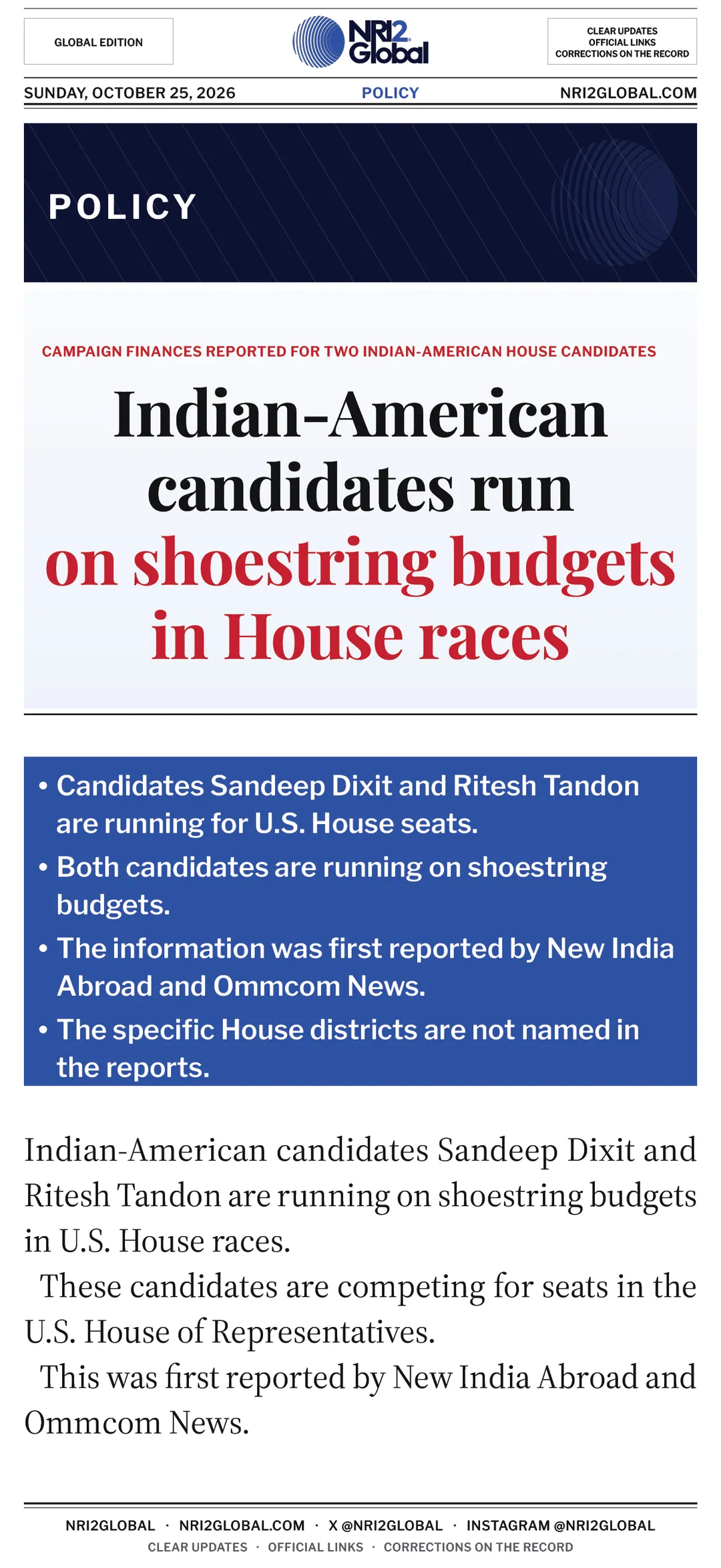 Indian-American candidates run on shoestring budgets in House races