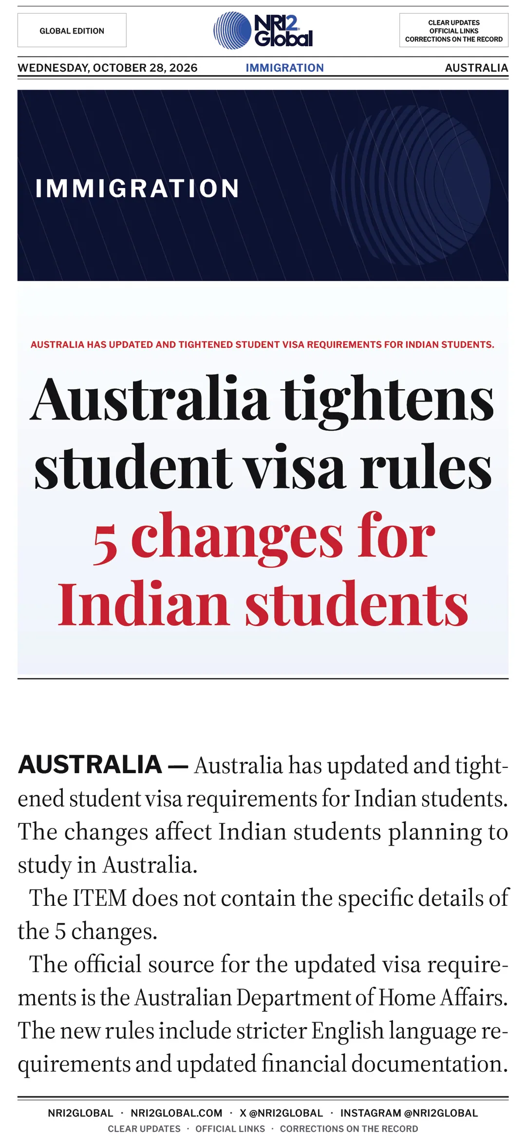 Australia tightens student visa rules for Indian students